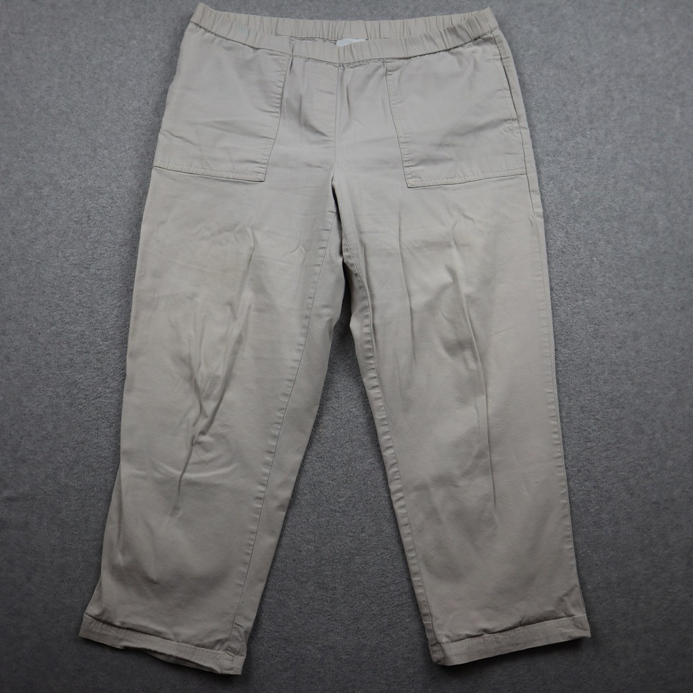 J. Jill Women's Straight Leg Pants in Light Taupe-beige-light khaki. Cropped